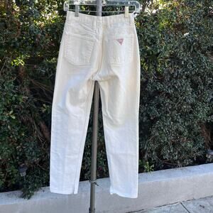 Vintage 1980s/ 1990s White Denim Destroyed Guess Jeans USA Made XS